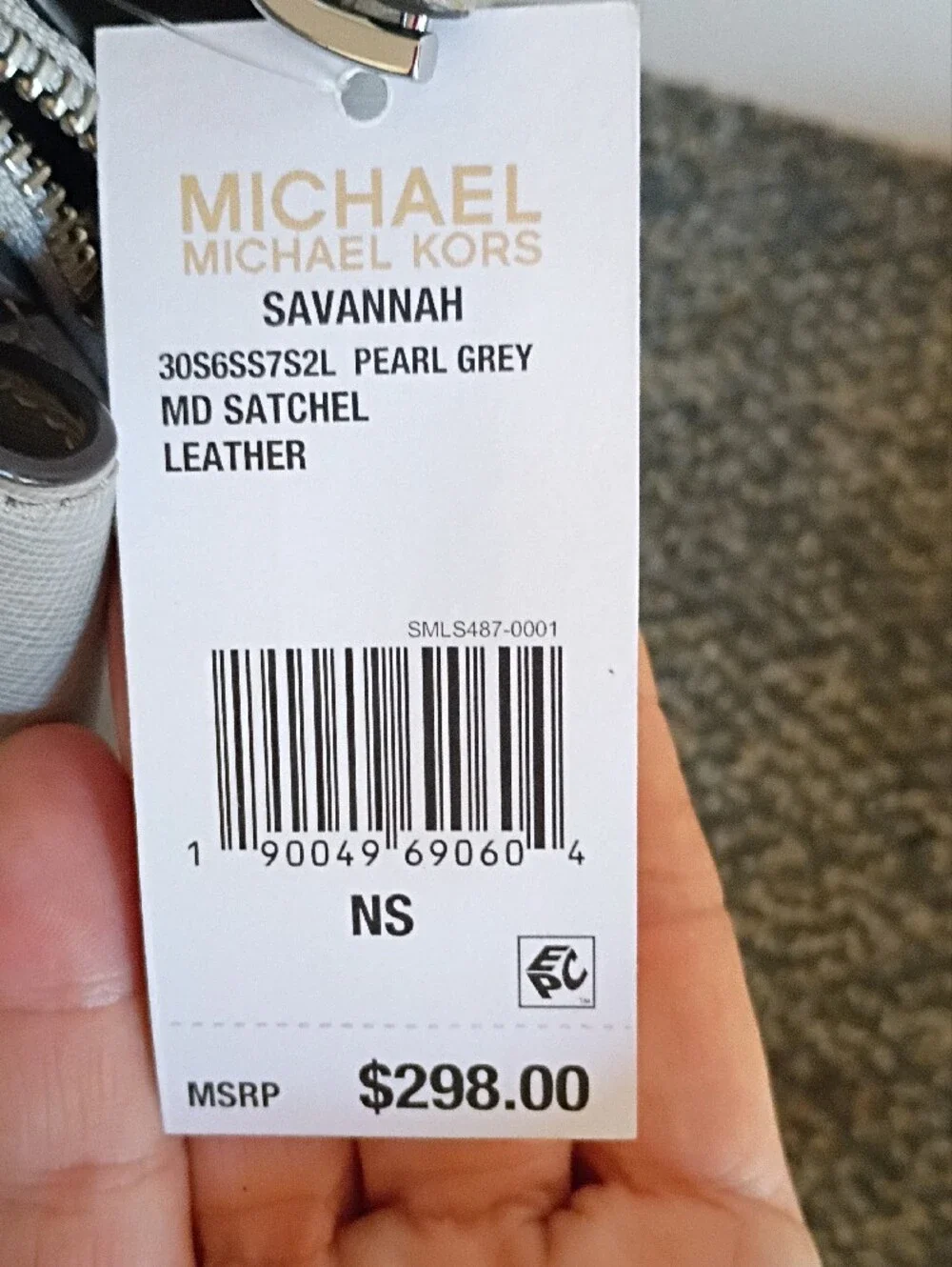 Michael Kors Gray Saffiano Leather Satchel
